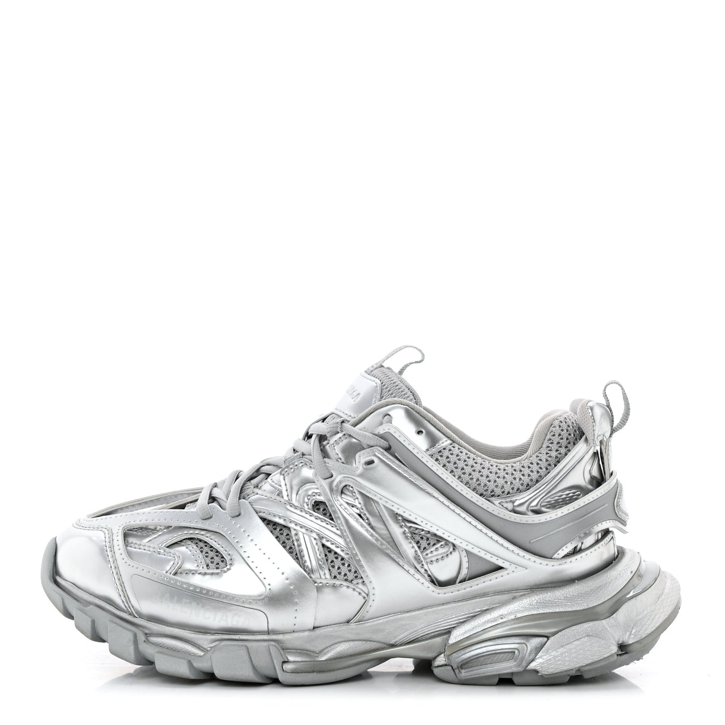 Mesh Nylon Mens Track Sneakers 40 Silver