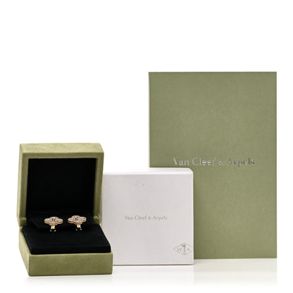 Van Cleef & Arpels 18K Yellow Gold Diamond Vintage Alhambra Earrings 5 of 5