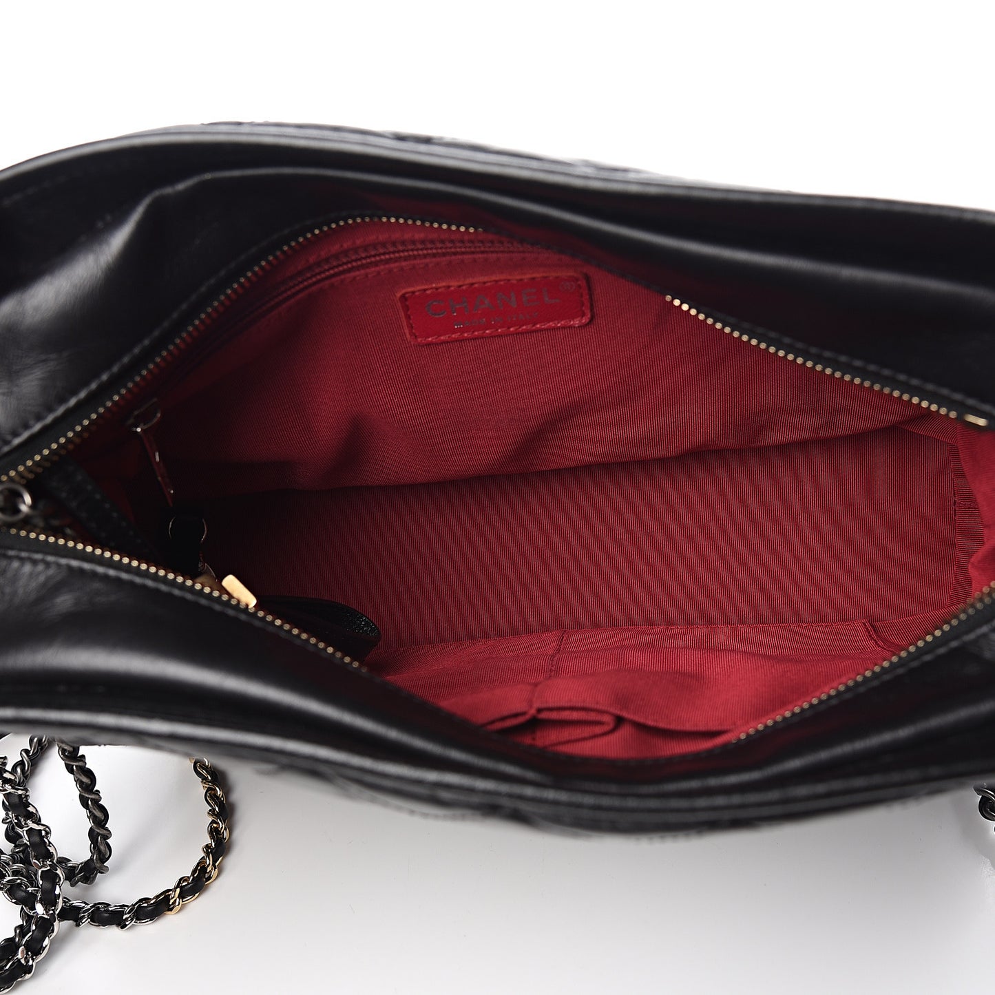 Aged Calfskin Quilted Medium Gabrielle Hobo Black