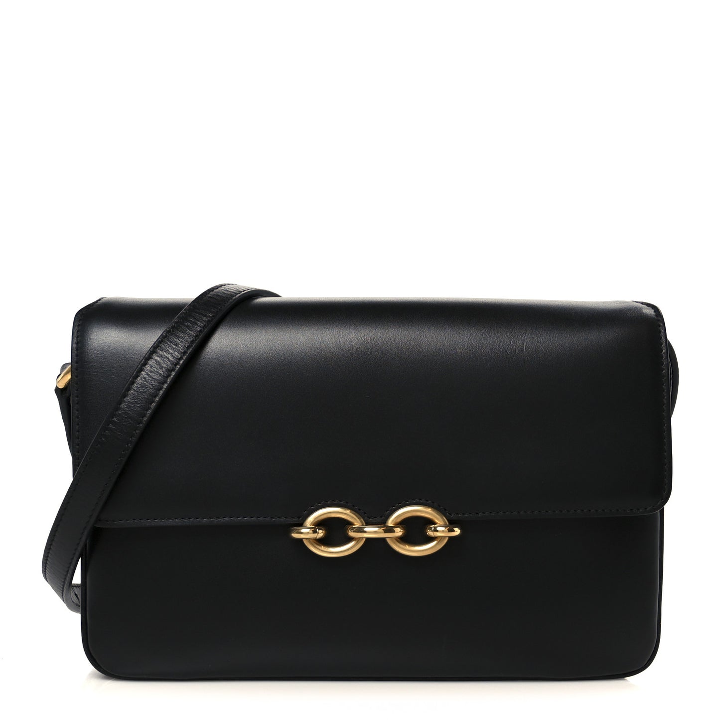 Smooth Calfskin Le Maillon Satchel Black