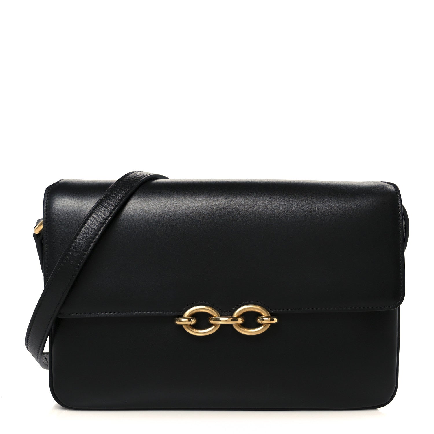 Saint Laurent Smooth Calfskin Le Maillon Satchel Black 1 of 11