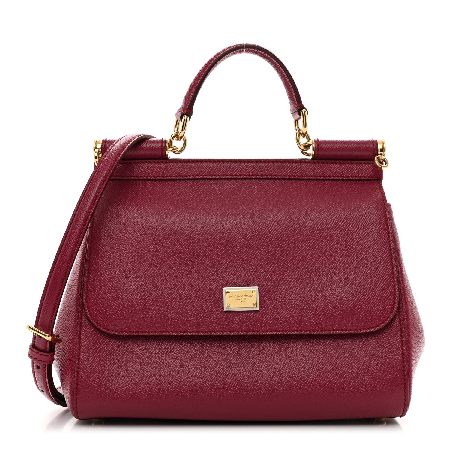 Dolce & Gabbana Dauphine Medium Miss Sicily Satchel Dark Red 1 of 9