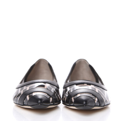 Fendi PVC Calfskin FF Colibri Ballerina Flats 37 Black 2 of 8