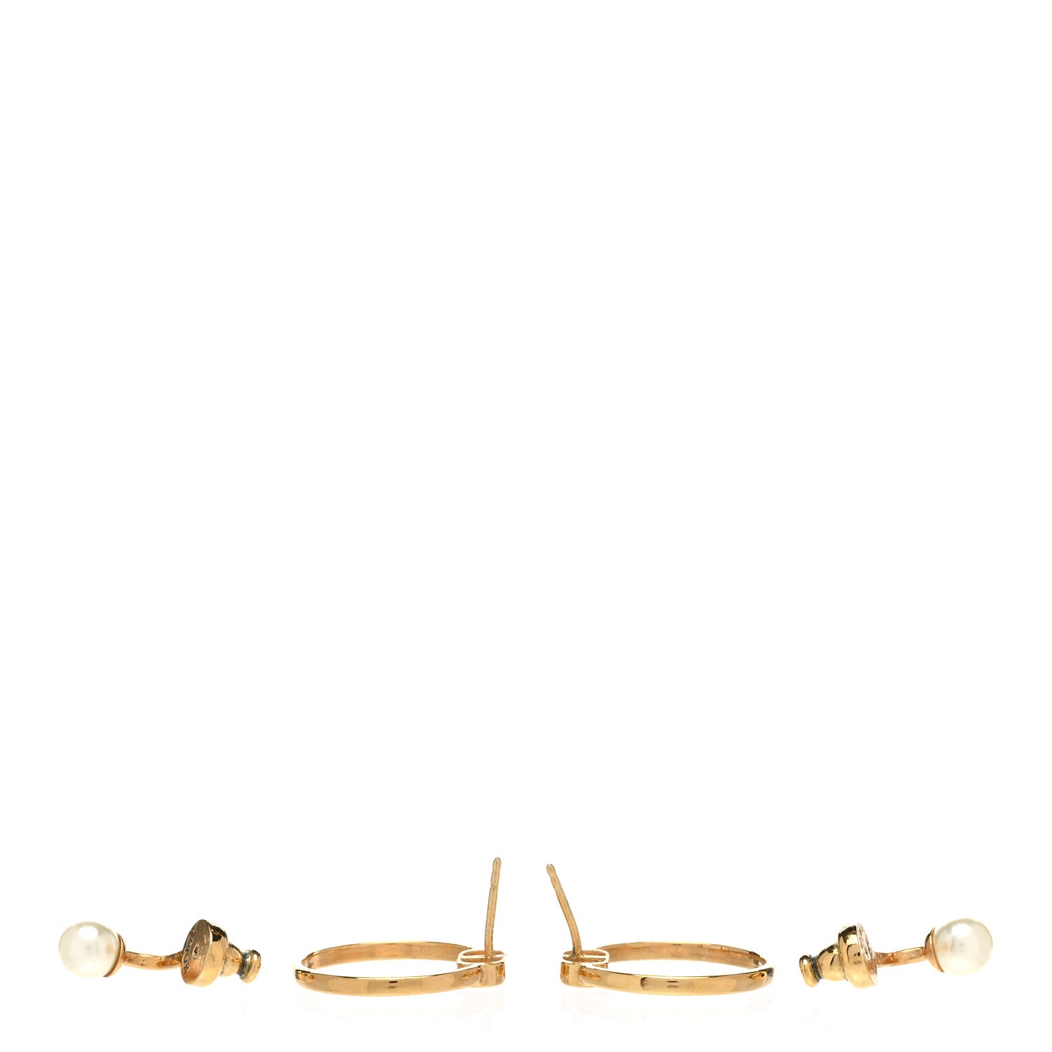 Christian Dior Pearl 30 Montaigne Earrings Gold 3 of 5
