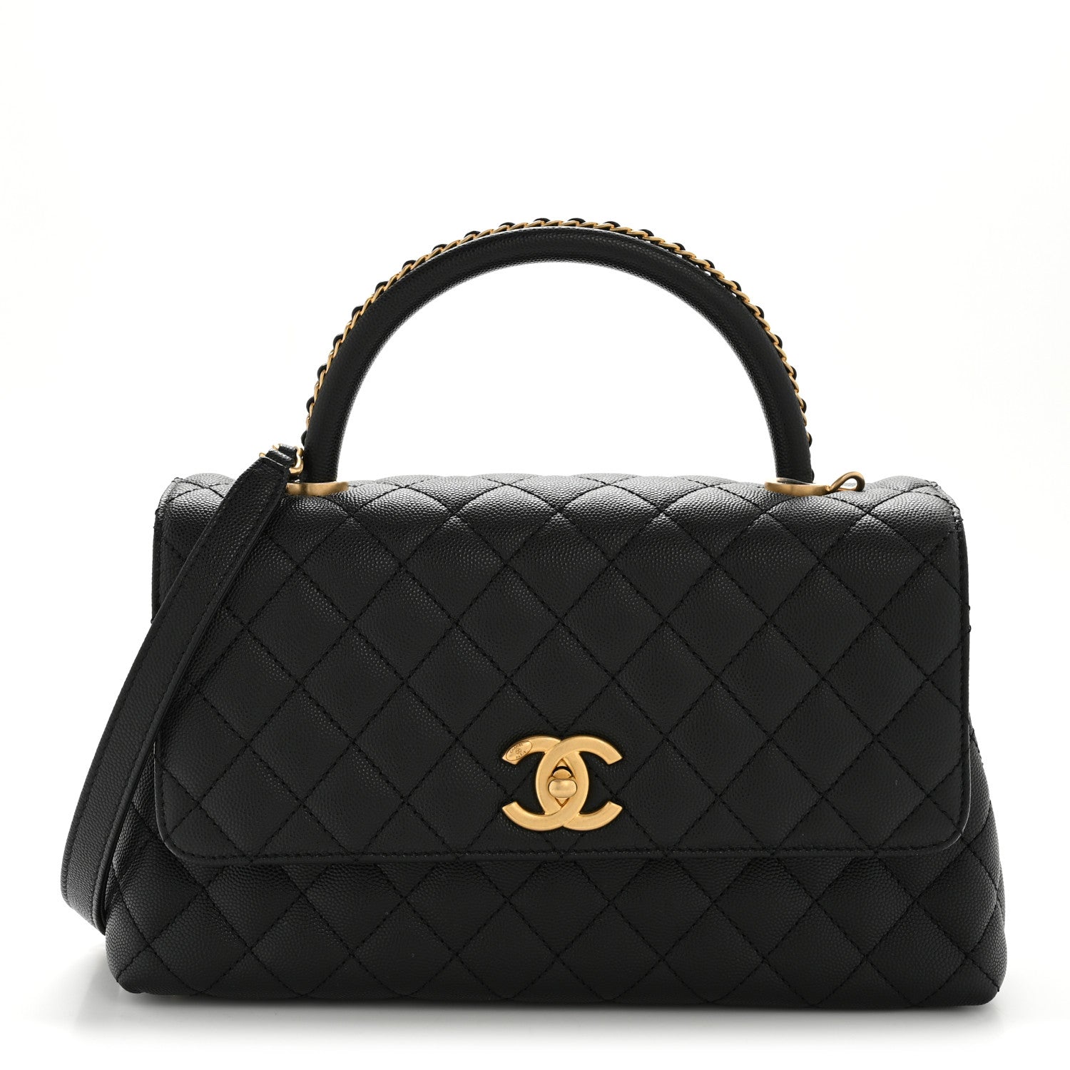 Chanel Caviar Quilted Small Coco Chain Handle Flap Black 1 of 13