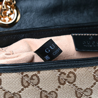 Gucci Monogram Matelasse Diagonal Mini GG Marmont Shoulder Bag Beige Black 8 of 15