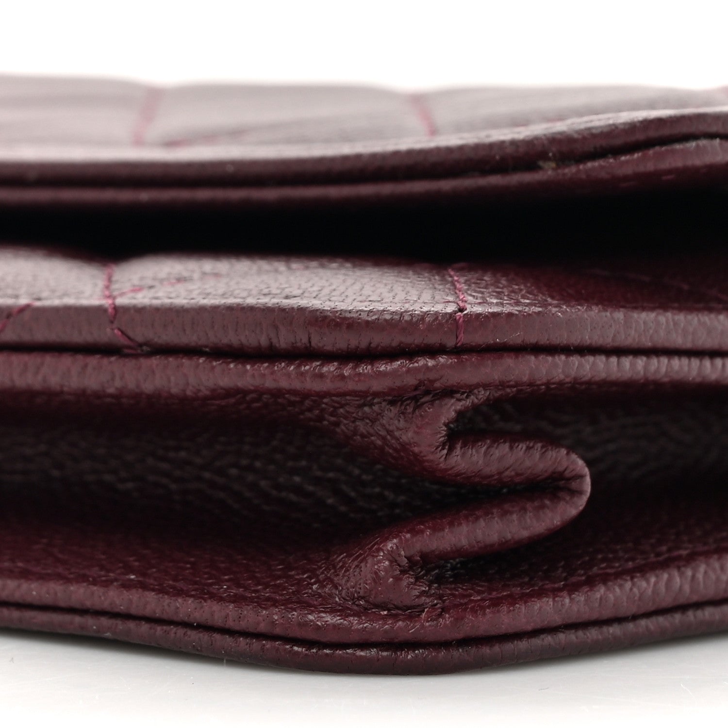 Chanel Caviar Quilted Boy Wallet On Chain WOC Burgundy 9 of 14