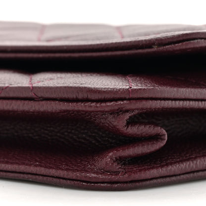Chanel Caviar Quilted Boy Wallet On Chain WOC Burgundy 9 of 14
