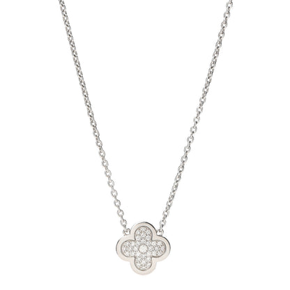 Van Cleef & Arpels 18K White Gold Diamond Pure Alhambra Pendant Necklace 1 of 6