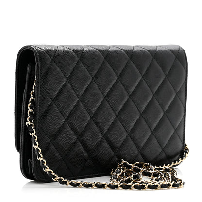 Chanel Caviar Quilted Golden Class Wallet On Chain WOC Black 3 of 9