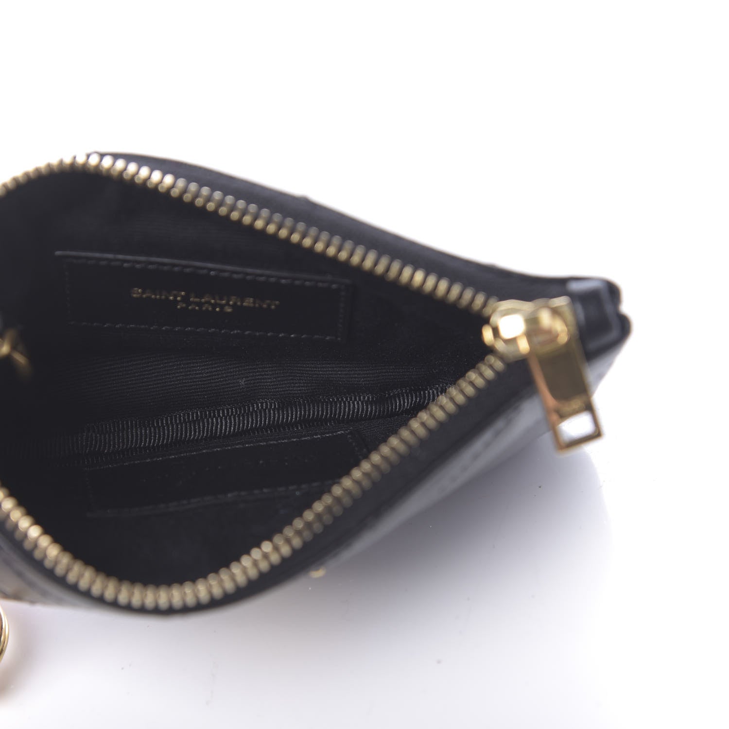 Saint Laurent Calfskin Matelasse Monogram Key Pouch Black 5 of 8