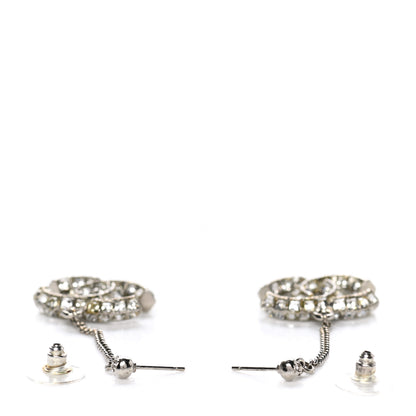 Chanel Baguette Crystal CC Drop Earrings Silver 3 of 4