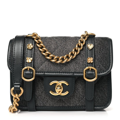 Chanel Denim Quilted Mini Flap Grey 1 of 10