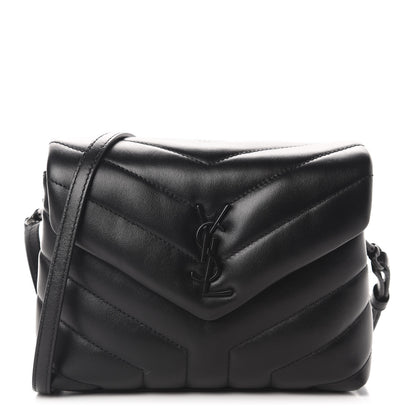 Saint Laurent Calfskin Y Quilted Monogram Toy Loulou Crossbody Bag Black 1 of 12