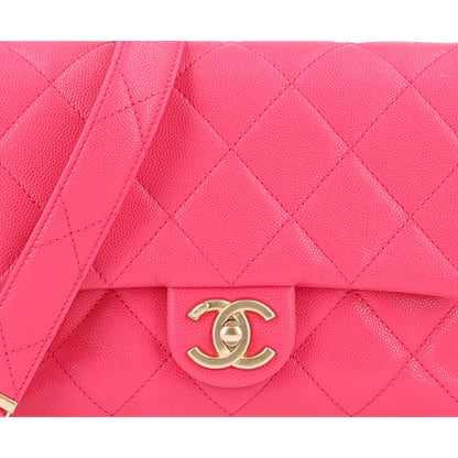 Chanel Shiny Caviar Quilted Chain Sunset Mini Flap Pink 10 of 11