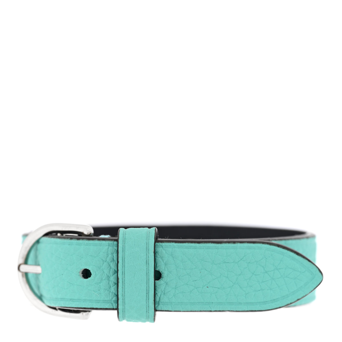 Sterling Silver Leather Return to Tiffany Double Wrap Bracelet Blue