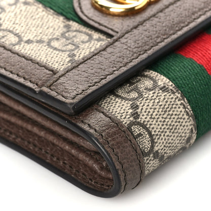 Gucci GG Supreme Monogram Web Ophidia French Flap Wallet Beige New Acero 7 of 8