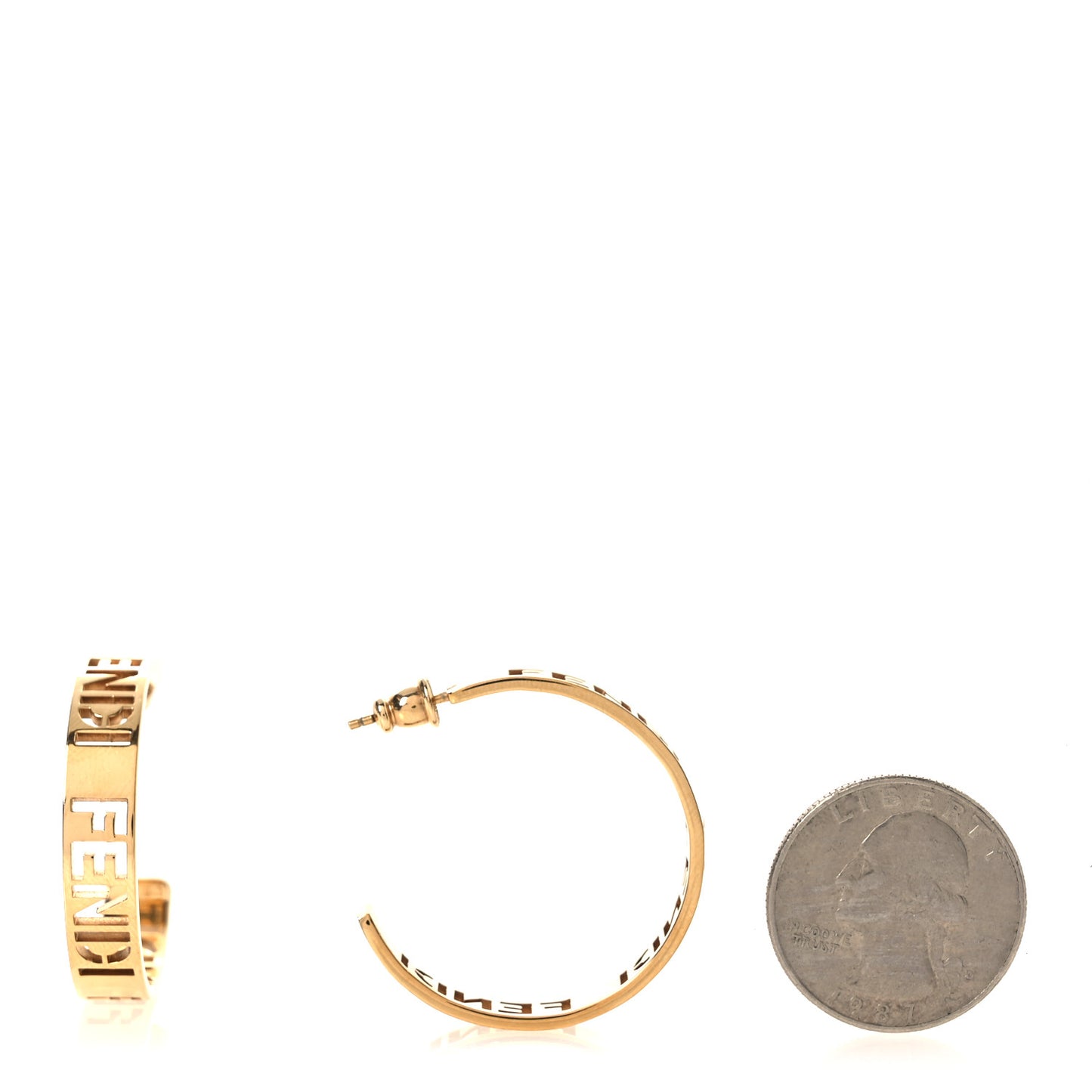 Bronze Small Signature Hoop Earrings Gold