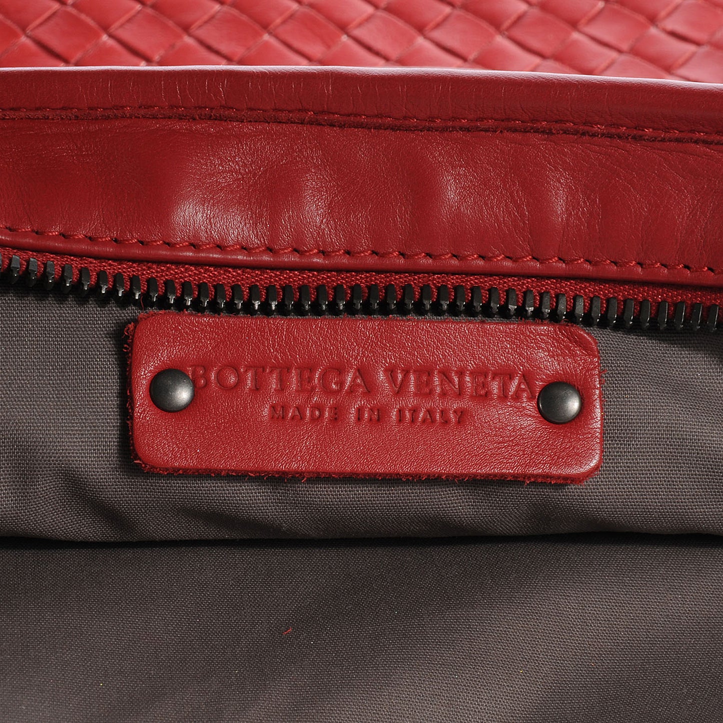 Light Calf Intrecciato Briefcase New Red