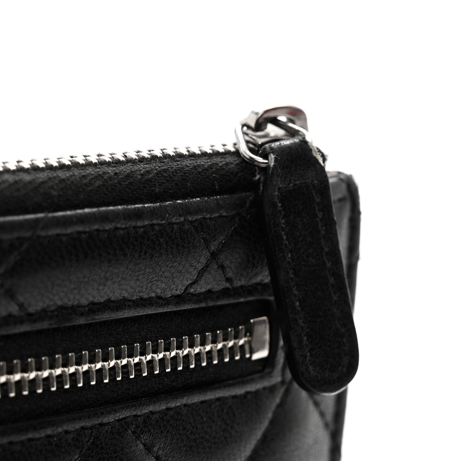 Chanel Lambskin Quilted Zip Pouch Black 10 of 13