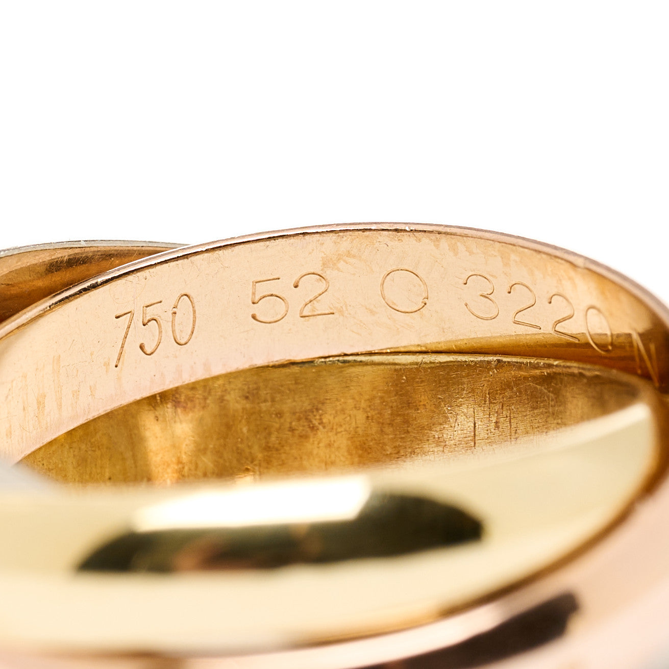 18K Pink Yellow White Gold Classic Les Must De Cartier Trinity Ring 52 6