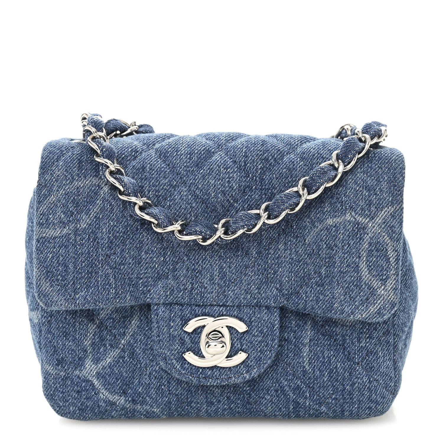 Chanel Denim CC Quilted Mini Square Flap Blue 1 of 11
