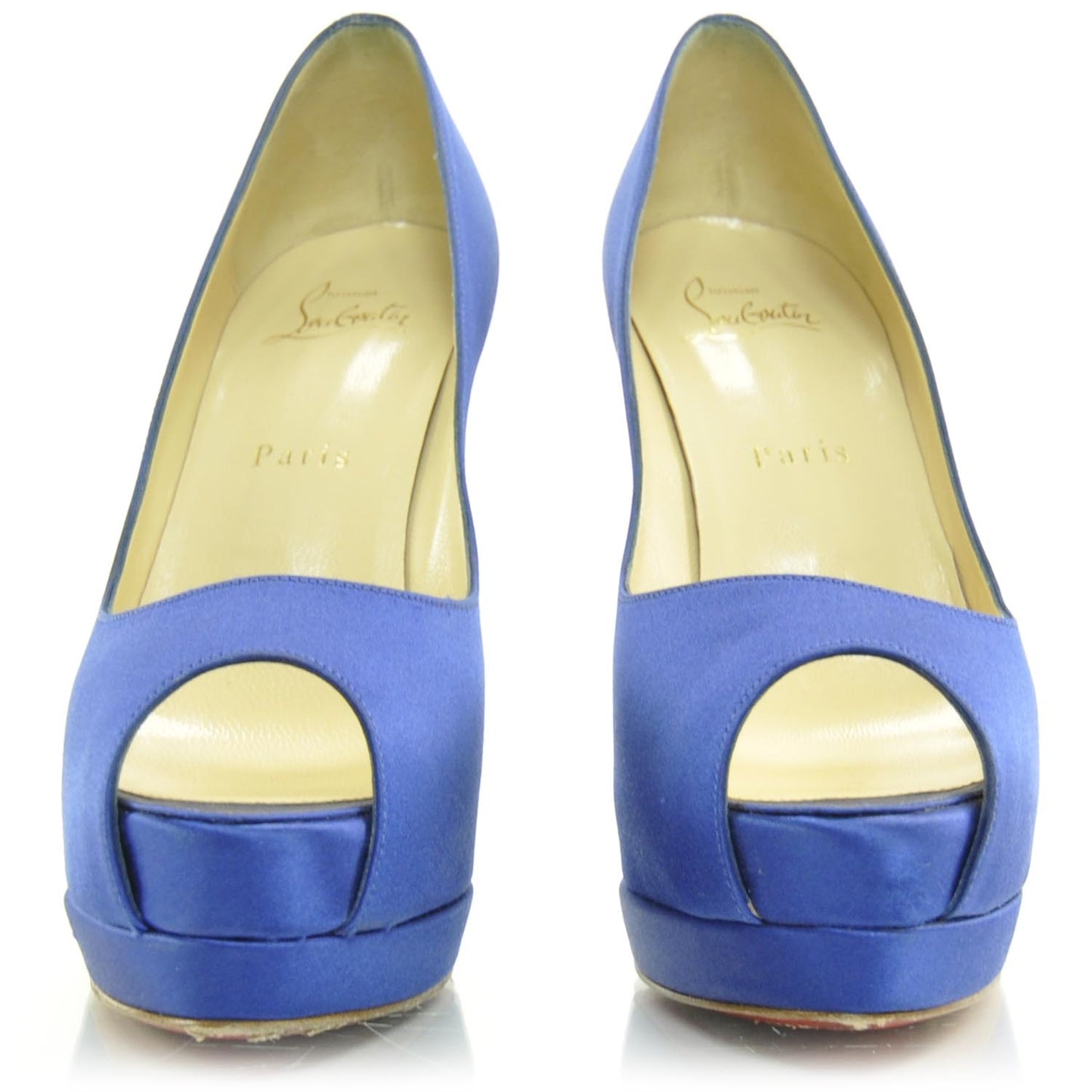 Crepe Satin Lady Peep 150 Pumps 37.5 Blue