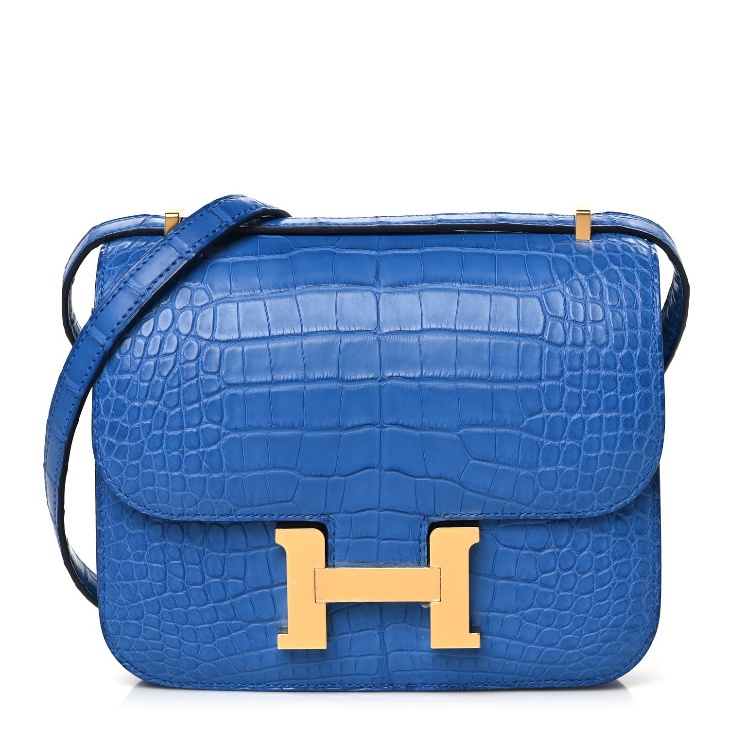 Hermes Matte Alligator Constance 18 Bleu Zellige 1 of 11