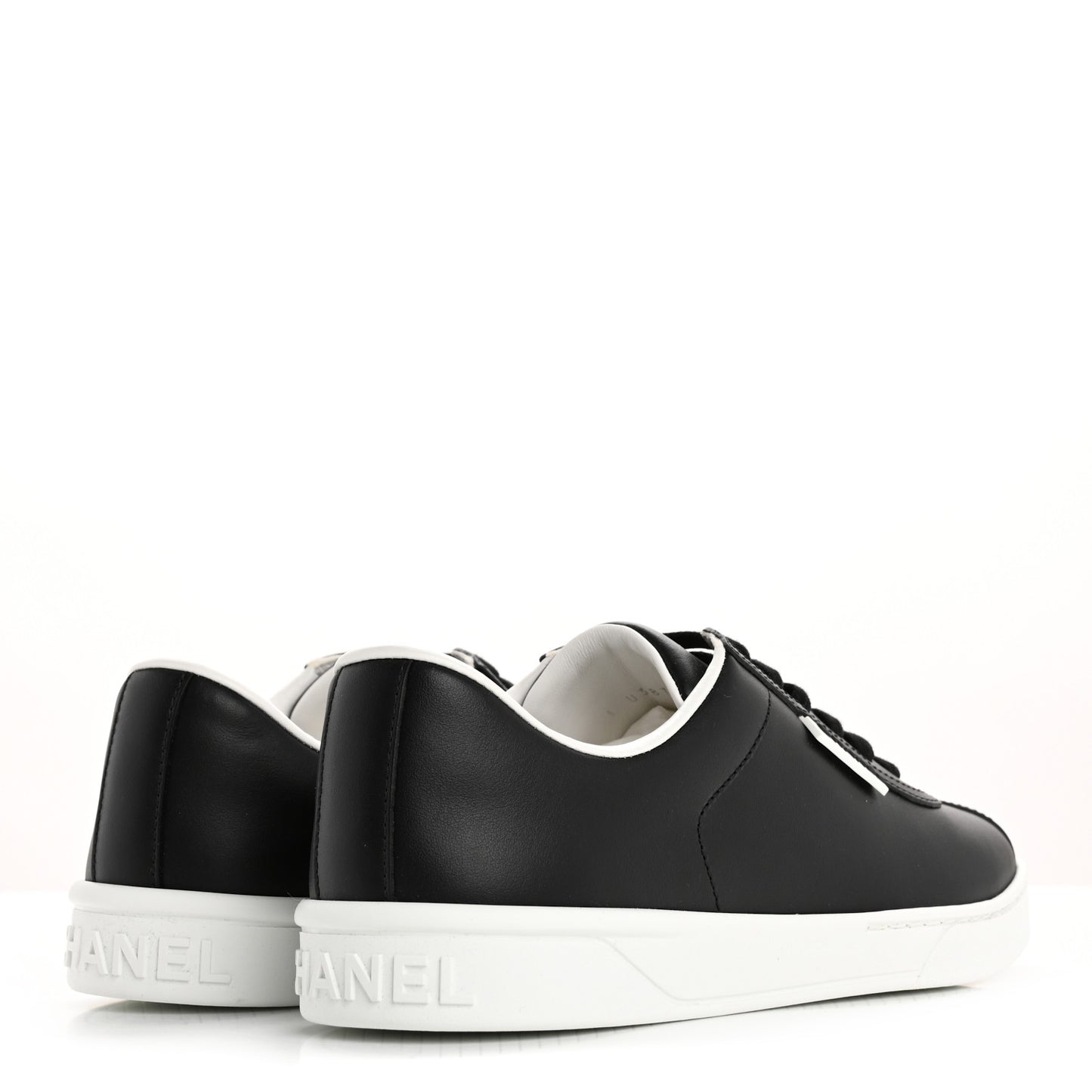 Calfskin CC Womens Sneakers 37.5 Black