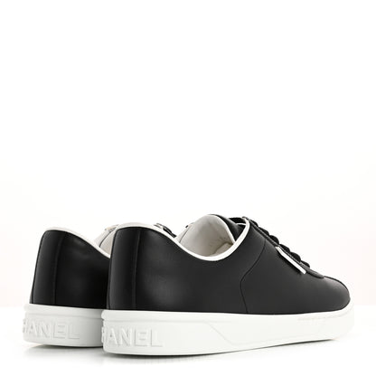 Chanel Calfskin CC Womens Sneakers 37.5 Black 5 of 9