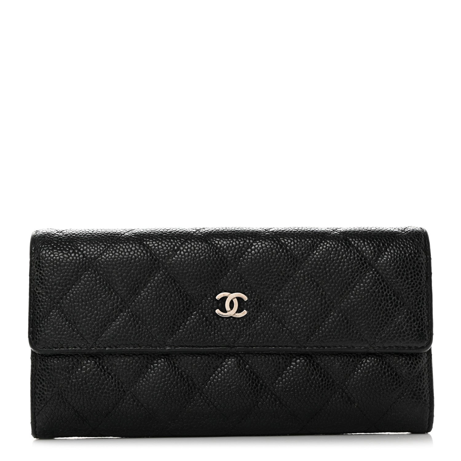 Chanel Caviar Quilted Large Gusset Flap Wallet Black 1 of 9