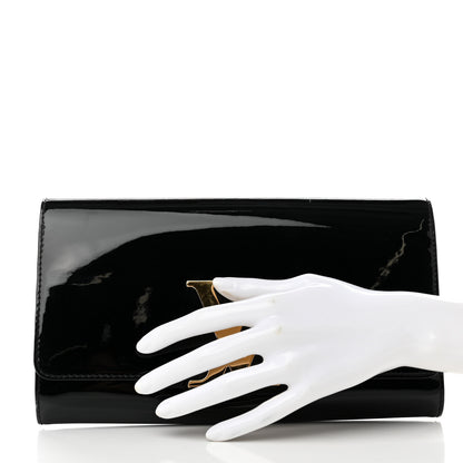 Louis Vuitton Patent Louise Clutch Black 3 of 10