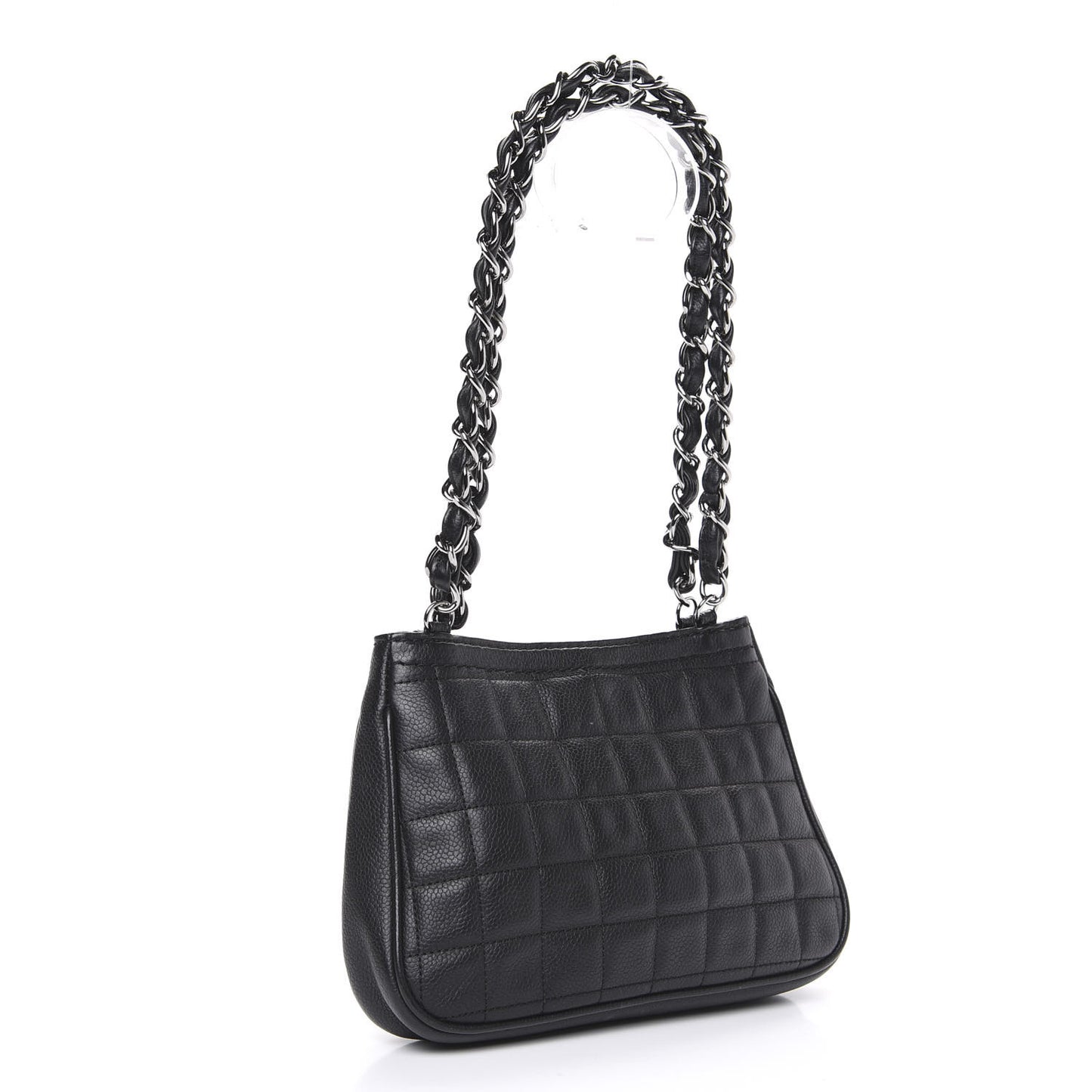Caviar Square Quilted Shoulder Bag Black