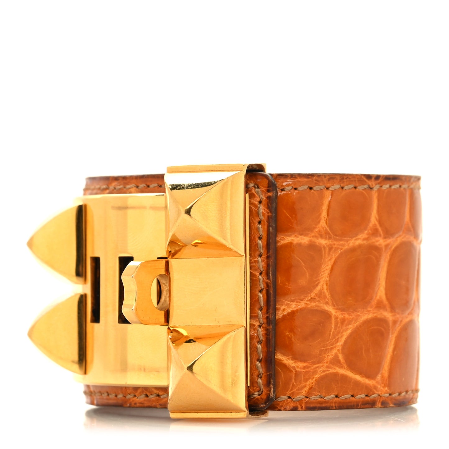 Shiny Alligator Collier de Chien CDC Bracelet L Orange