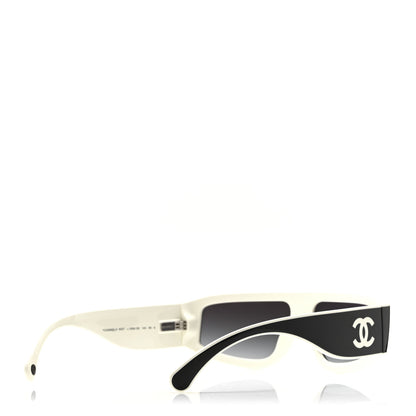 Chanel Acetate Cat Eye Sunglasses 6057 Black White 4 of 7