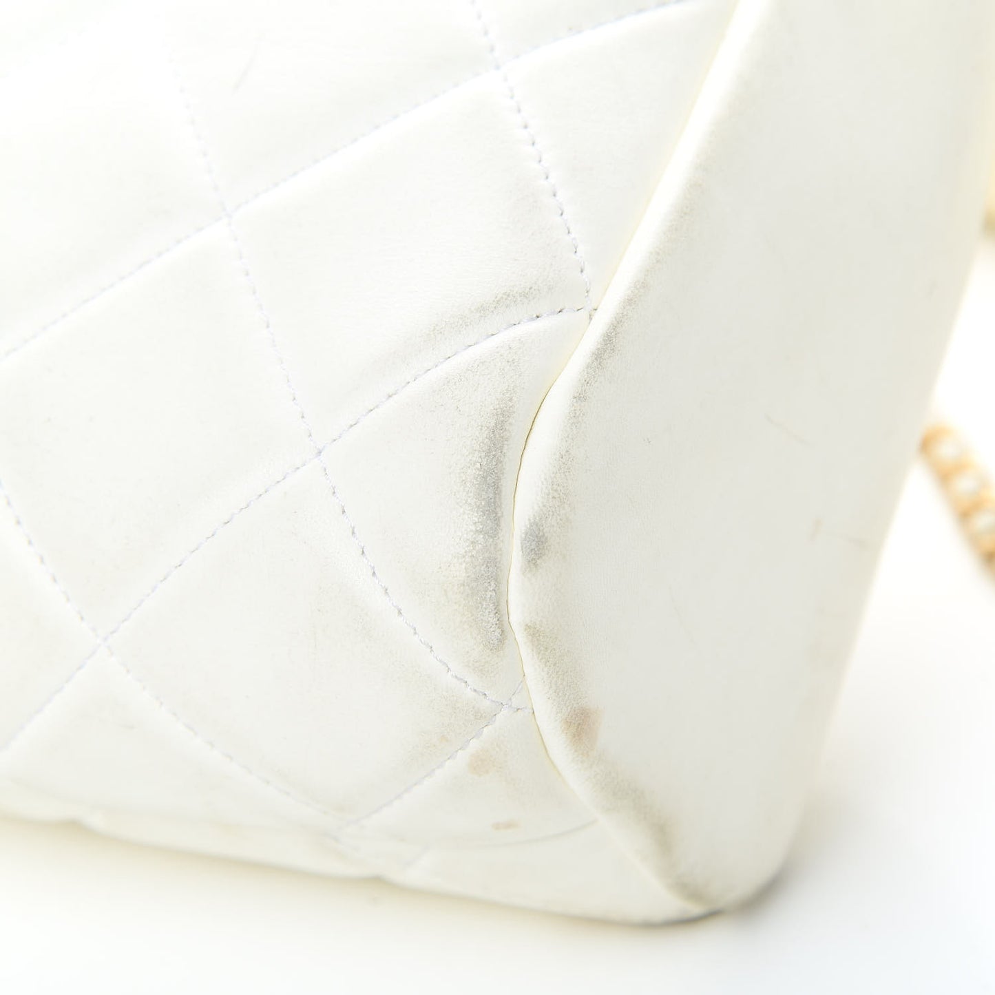 Lambskin Quilted Large Side-Packs White