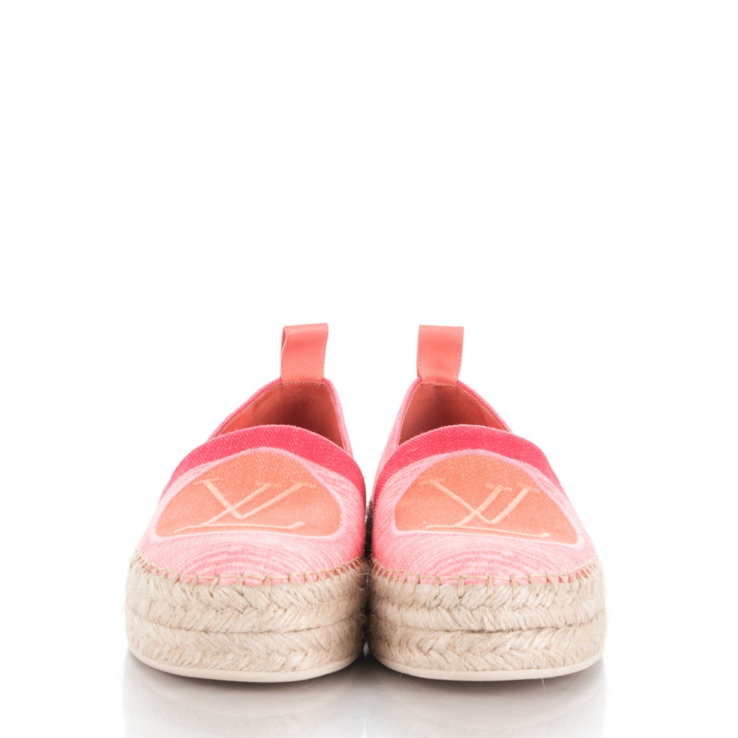 Canvas Blue Shore Espadrille Flats 37 Corail