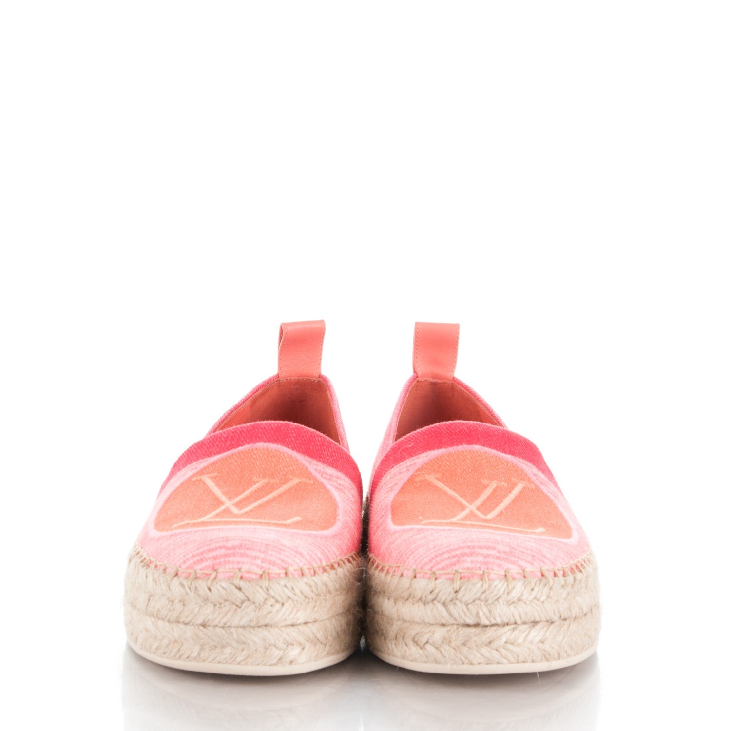 Louis Vuitton Canvas Blue Shore Espadrille Flats 37 Corail 2 of 8