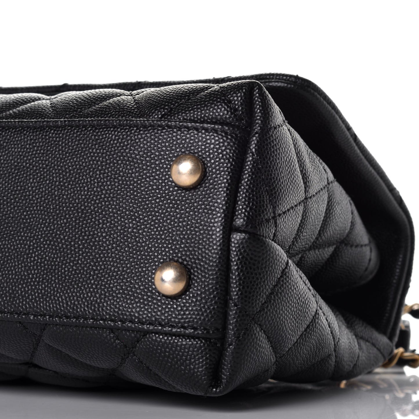 Caviar Quilted Mini Coco Handle Flap Black