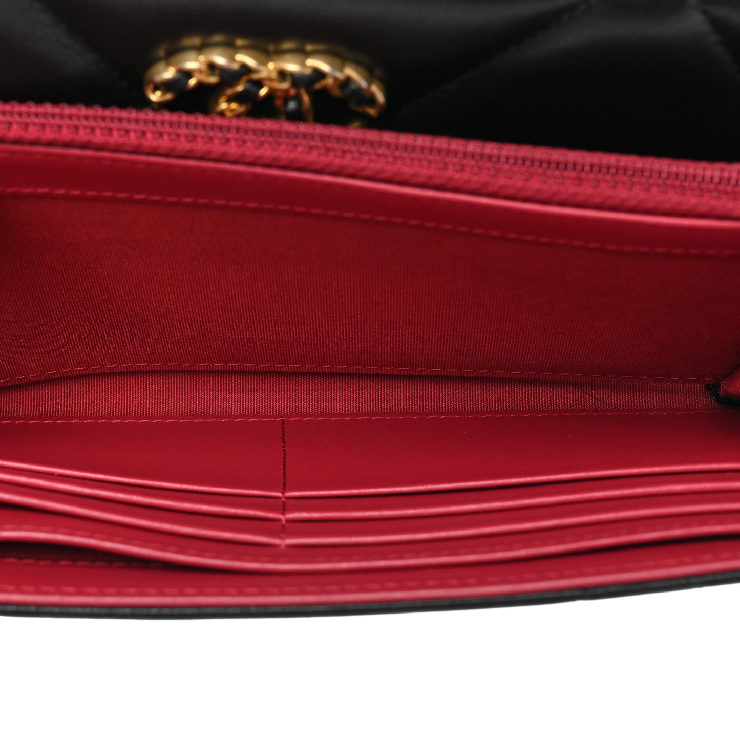 Lambskin Quilted Chanel 19 Flap Wallet Black