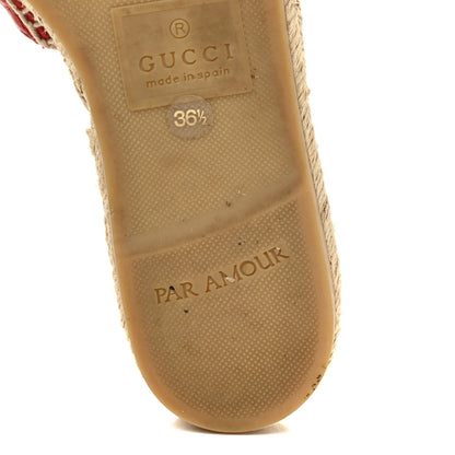 Gucci Nappa Matelasse GG Marmont Espadrille Slide Sandals 36.5 Hibiscus Red 9 of 15