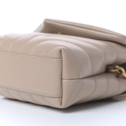 Saint Laurent Calfskin Y Quilted Monogram Toy Loulou Crossbody Bag Dark Beige 8 of 8