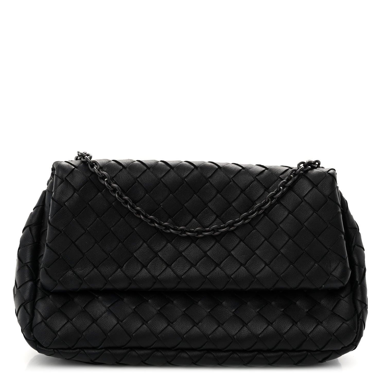 Bottega Veneta Nappa Intrecciato Mini Chain Messenger Black 1 of 10
