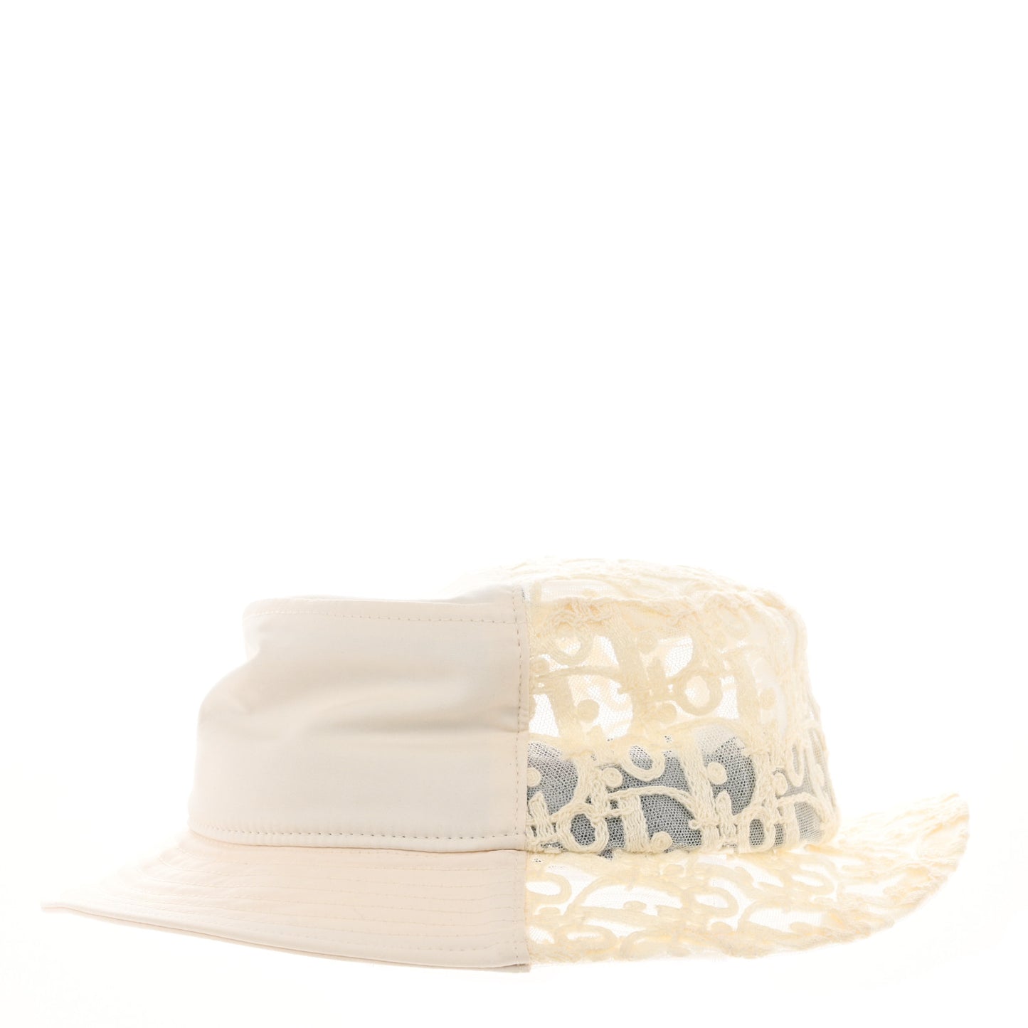 Nylon Crochet Oblique Hat M Ivory