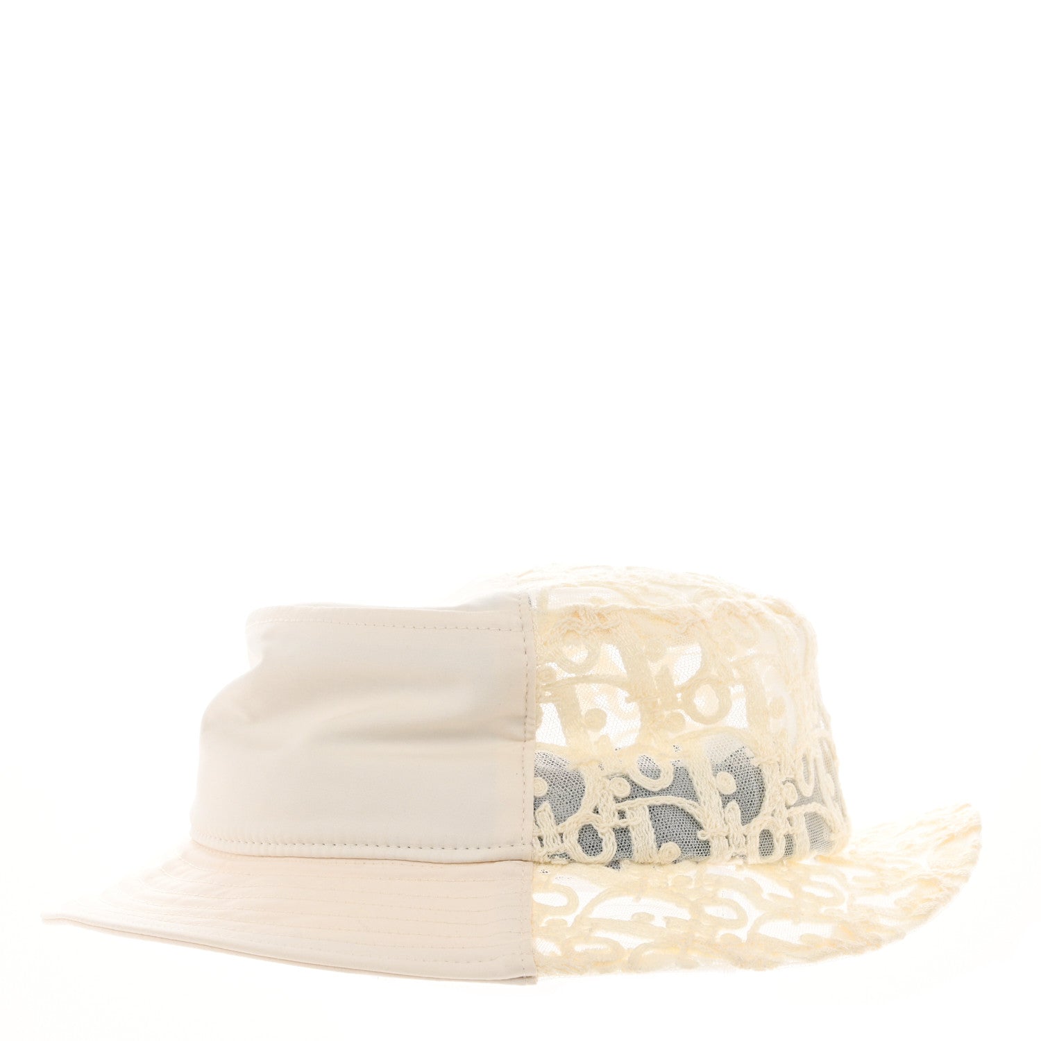 Christian Dior Nylon Crochet Oblique Hat M Ivory 4 of 8