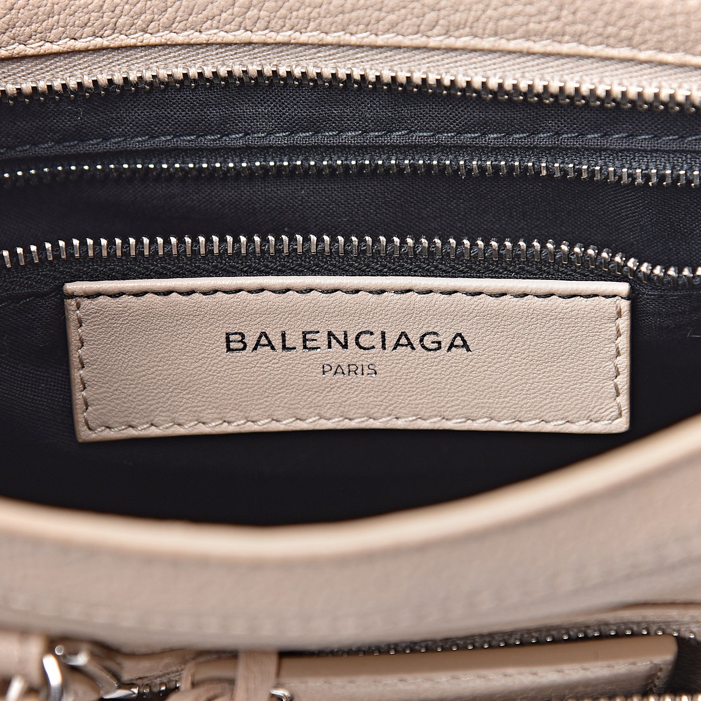 Chevre Silver Metallic Edge Hardware S City Tapioca