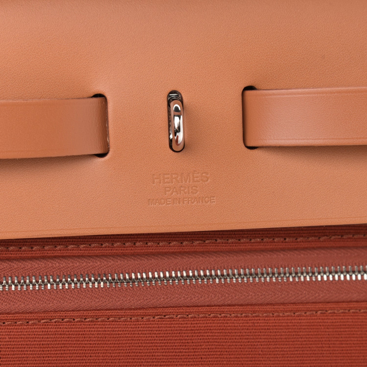 Hermes Military Toile Vache Hunter Herbag Zip 31 PM Cuivre Natural 7 of 12