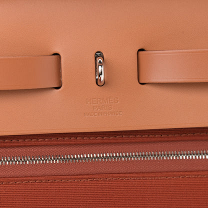 Hermes Military Toile Vache Hunter Herbag Zip 31 PM Cuivre Natural 7 of 12