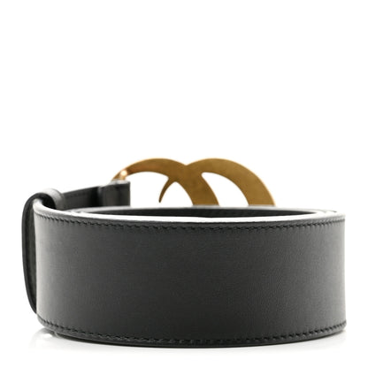 Gucci Moon Calfskin Pearl Double G 40mm Belt 90 36 Black Cream 2 of 7