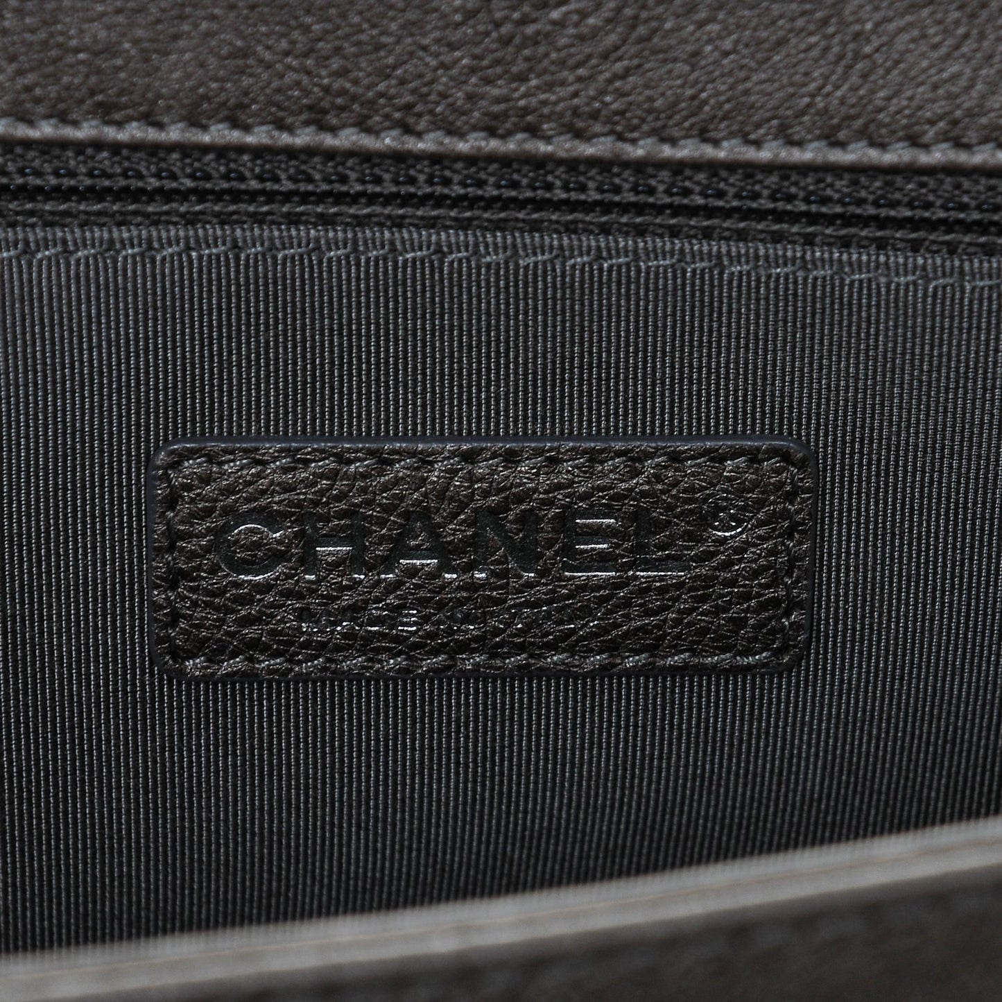 Calfskin Quilted Large Boy Flap Grey